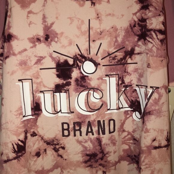 Lucky Brand S&L Soft n Cozy Mauve Pink Tie Dye Tank & Shorts Pajama Lounge Set - Picture 3 of 9